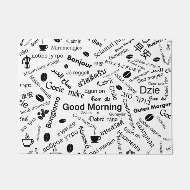 Tapete Bom dia em todas as línguas da palavra (Frente)