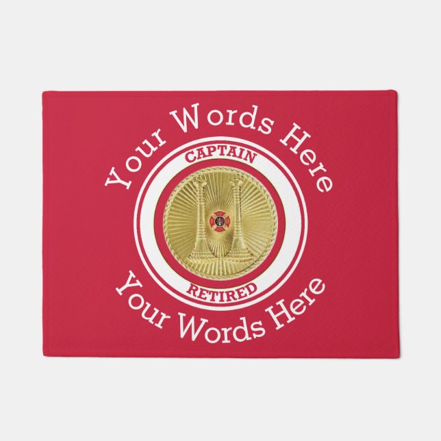 Tapete Bombeiro Aposentado Capitão Porta Personalizada (Frente)