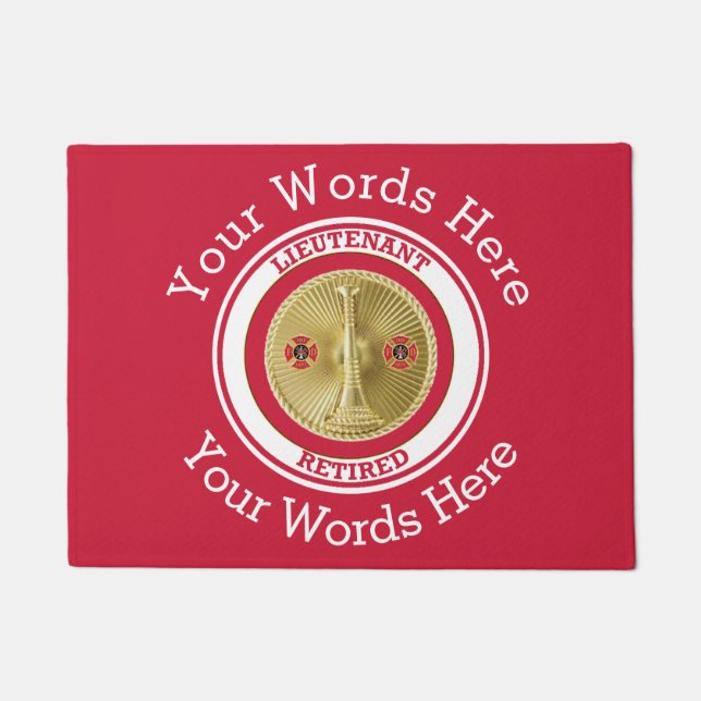 Tapete Bombeiro Aposentado Tenente da Porta Personalizada (Frente)