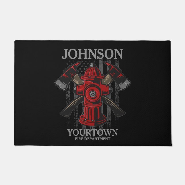 Tapete Bombeiro NOME Fire Department Hydrant USA Flag (Frente)