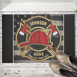 Tapete Bombeiro NOME Fireman Fire Department USA Flag