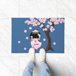 Tapete Boneca White Kimono Kokeshi - Garota Gisha Bonita