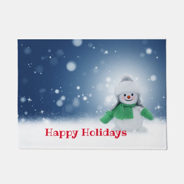 Tapete Boneco de neve com um cachecol verde  (Frente)