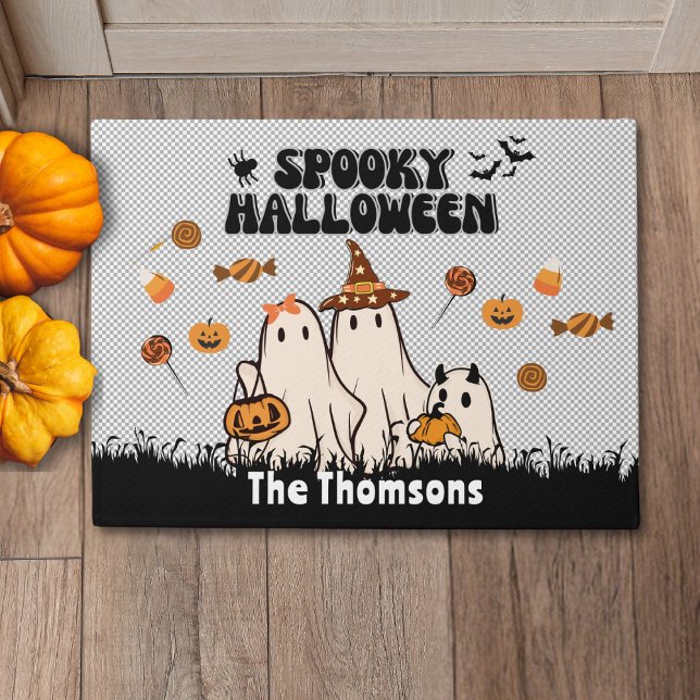 Tapete Bonita Groovy Preta Spooky Família Fantasma do Hal (Criador carregado)