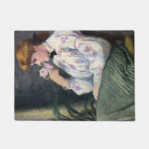 Bonita Mulher Cheirando Cheiro de Flores (Reverifi