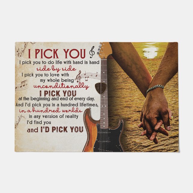 Tapete Bonitas Citações Mat Gift, Eu Te Escolho Guitarist (Frente)