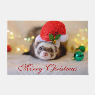 Tapete Bonito Ferret no Natal de Papai Noel