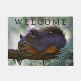 Tapete Bonito Pequeno Douglas Squirrel Bem-vindo