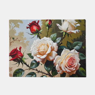 Tapete Bonito pintura de branco rosa e rosa vermelha