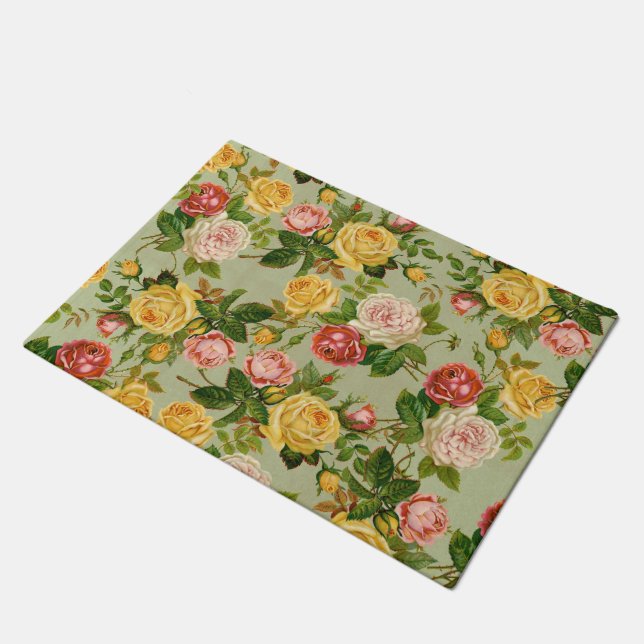 Tapete Bonito Vintage Floral Rosa Pattern Girly (Inclinado)