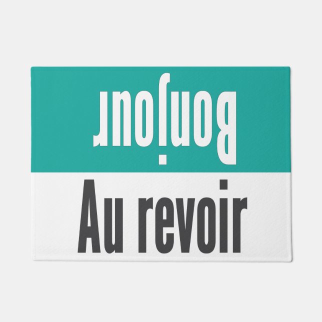 Tapete Bonjour - esteira de porta do revoir do Au (Frente)