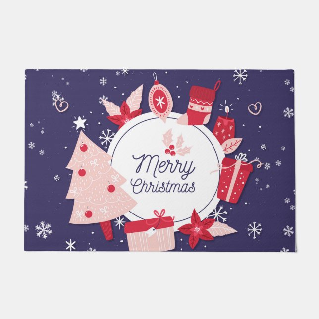 Tapete Bons Flocos de Neve de Natal (Frente)