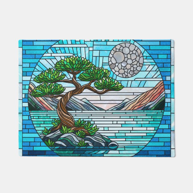 Tapete Bonsai Tree Full Moon Mosaico Art (Frente)