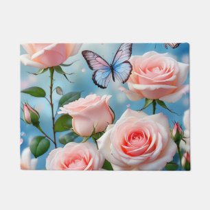 Tapete Borboleta Na Flor Rosa