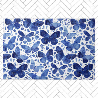 Tapete Borboletas Aquarela Azul
