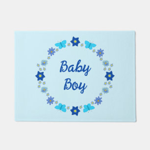Tapete Borboletas e flores do menino azul personalizadas