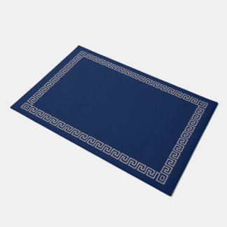 Tapete Borda-chave grega Meander - Azul e creme
