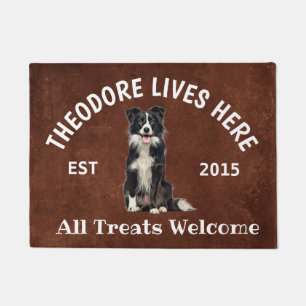 Tapete Borda Collie Personalizada Cachorro Sobreposição