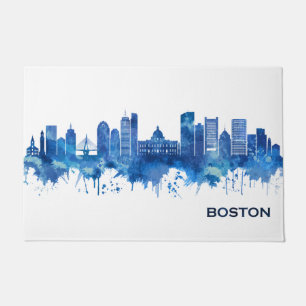 Tapete Boston Massachusetts Skyline Blue