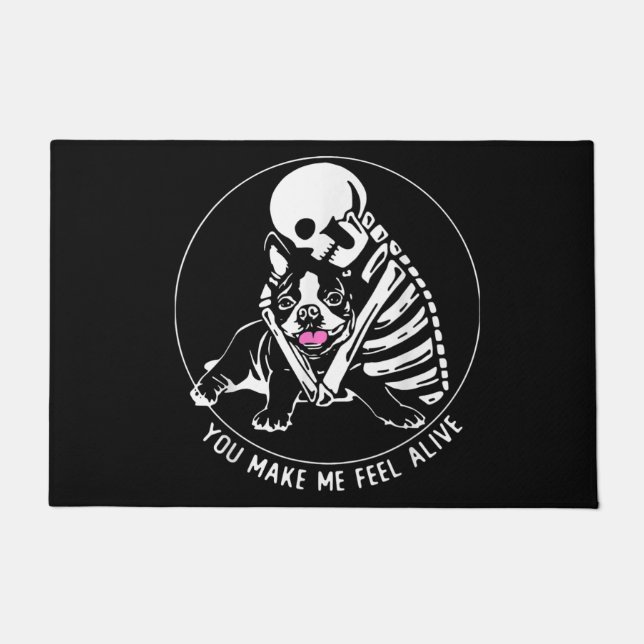 Tapete Boston Terrier, Boston Terrier pai, amante de cach (Frente)