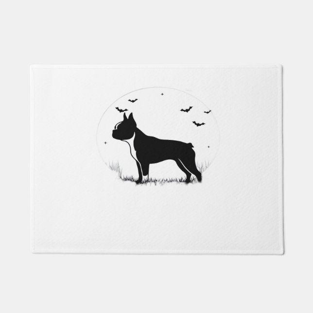 Tapete Boston Terrier Dog - Halloween Moon Silhouve (Frente)