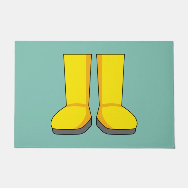 Tapete Botas de Borracha Amarela para Chuva (Frente)