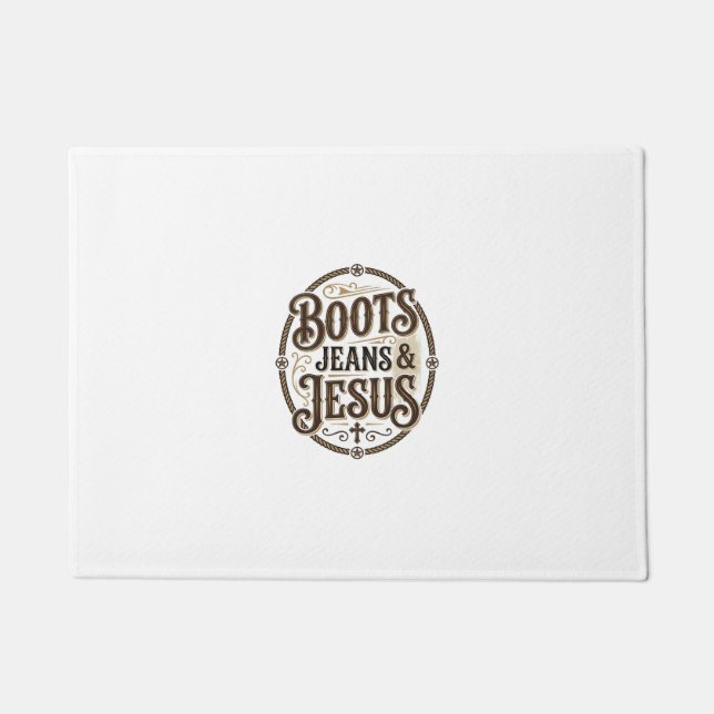 Tapete Botas Jeans & Jesus Fé Western Vintage (Frente)