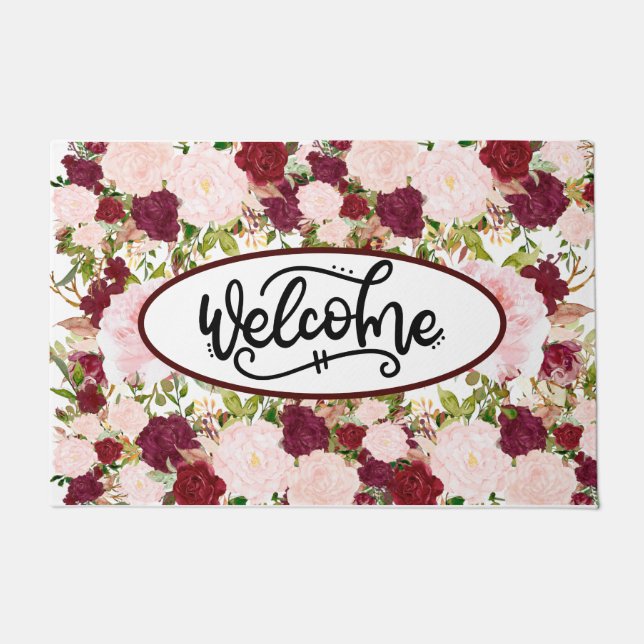 Tapete Bourgundy Floral Personalizada (Frente)