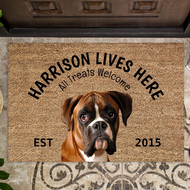 Tapete Boxer Personalised Dog Lover Doormat (Criador carregado)