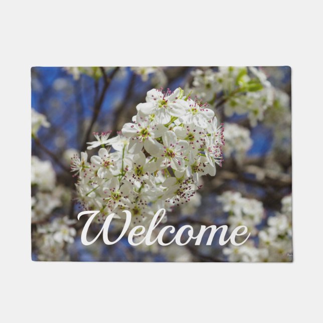 Tapete Bradford Pear Blooms - Porta-Boas-Vindas (Frente)