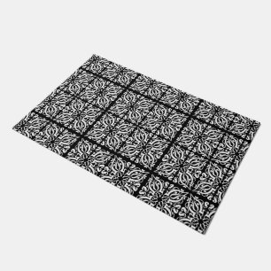Tapete Branco Damask a preto