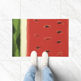 Tapete Bright Red Watercolor Watermelon Door Mat