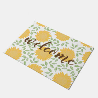 Tapete Bright Rustic Country Sunflower Patterno Welcome