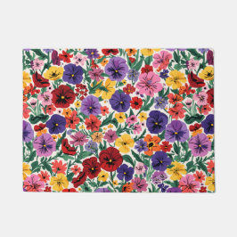 Tapete Bright Spring Pansies Floral Garden Pattern