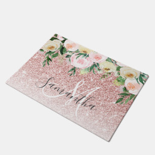 Tapete Brilhante Cor-de-Rosa Moderno e Flores Estimulam c