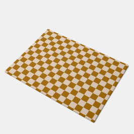 Tapete Brown and beige checkerboard pattern