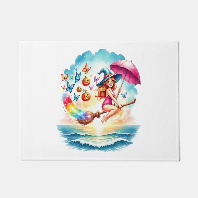 Tapete Bruxa da Sereia das Halloween na Broom (Frente)