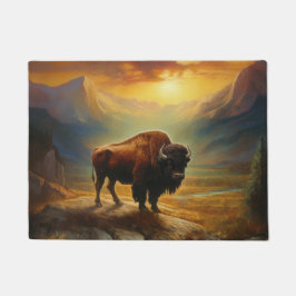Tapete Buffalo Bison Sunset Silhouette