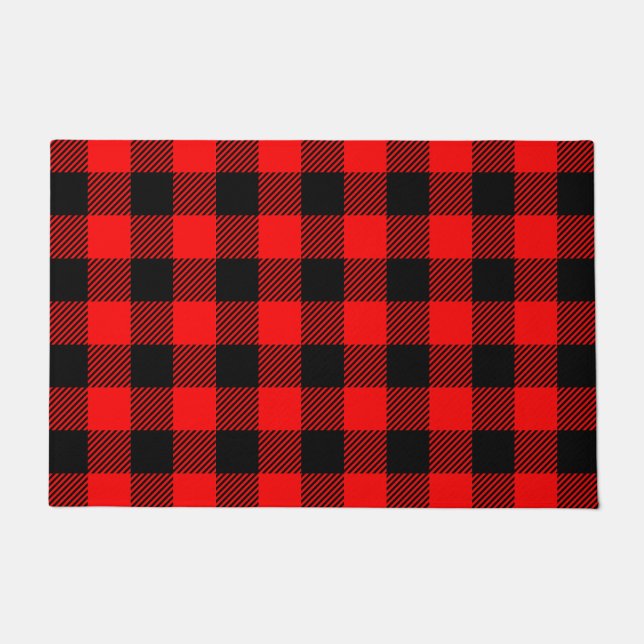 Tapete Buffalo Check Red and Black Lumberjack Xadrez Deco (Frente)