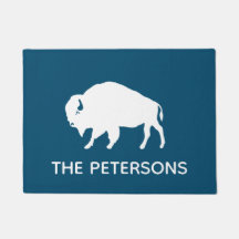 Buffalo Silhouette Personalizado Azul e Branco