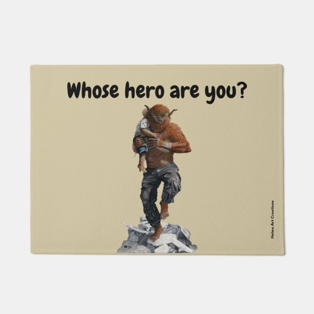 Tapete Bugbear Hero Resgatando Criança Fantasia Art Mat (Frente)