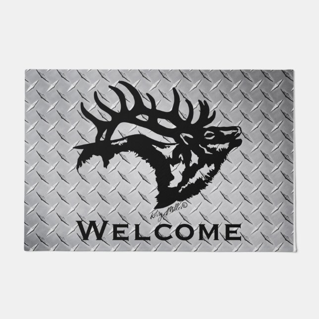Tapete Bugling Bull Elk Doormat (Frente)