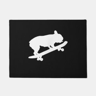 Tapete buldogue francês engraçado no skate presente
