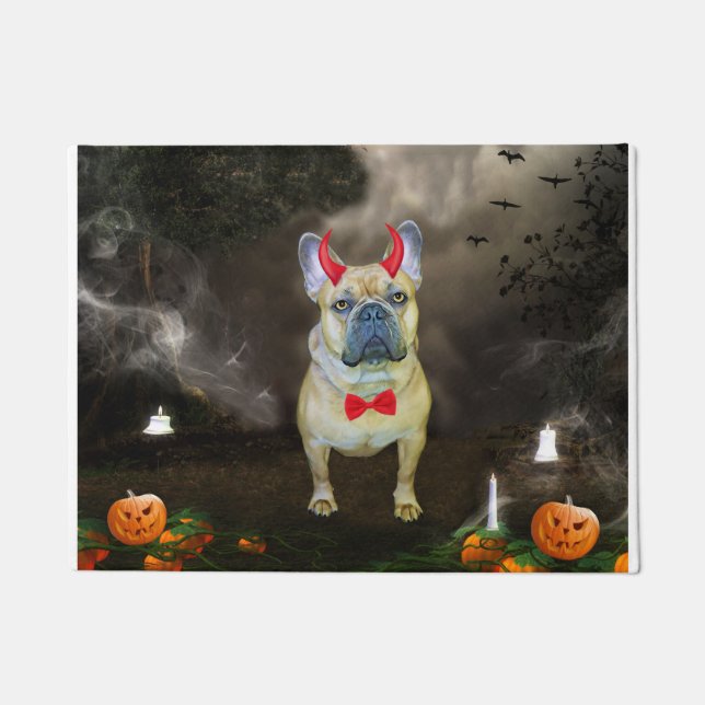 Tapete Buldogue Francês no Figurino de Halloween (Frente)