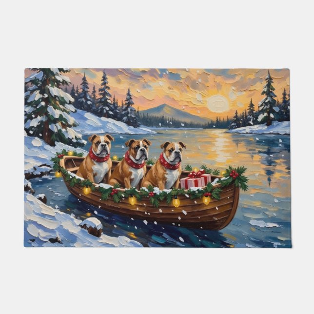 Tapete Bulldog Christmas Boat Holiday (Frente)
