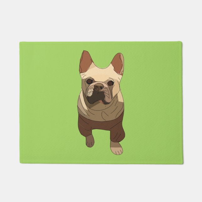 Tapete Bulldog Francês, Verde Lima (Frente)