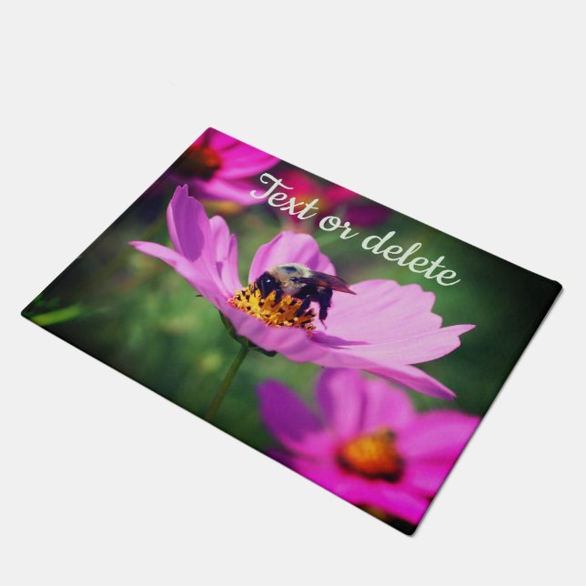 Tapete Bumble Bee Em Cor Rosa Cosmos Flor Personalizado (Inclinado)