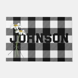 Tapete Buquê Daisy com nome na Xadrez de Buffalo