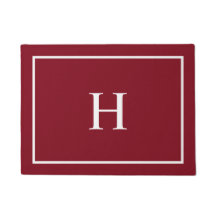 Burgundy Red Elegant Modern Monogram
