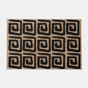 Tapete Burlap de padrão de chave verde preto estilo Moder